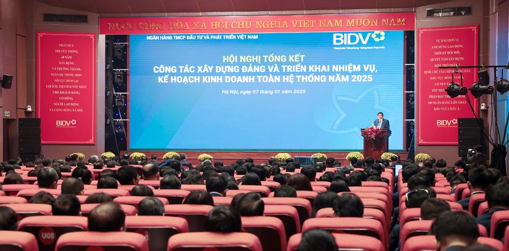 Toàn cảnh Hội nghị Triển khai nhiệm vụ năm 2025 của BIDV - Ảnh: BIDV