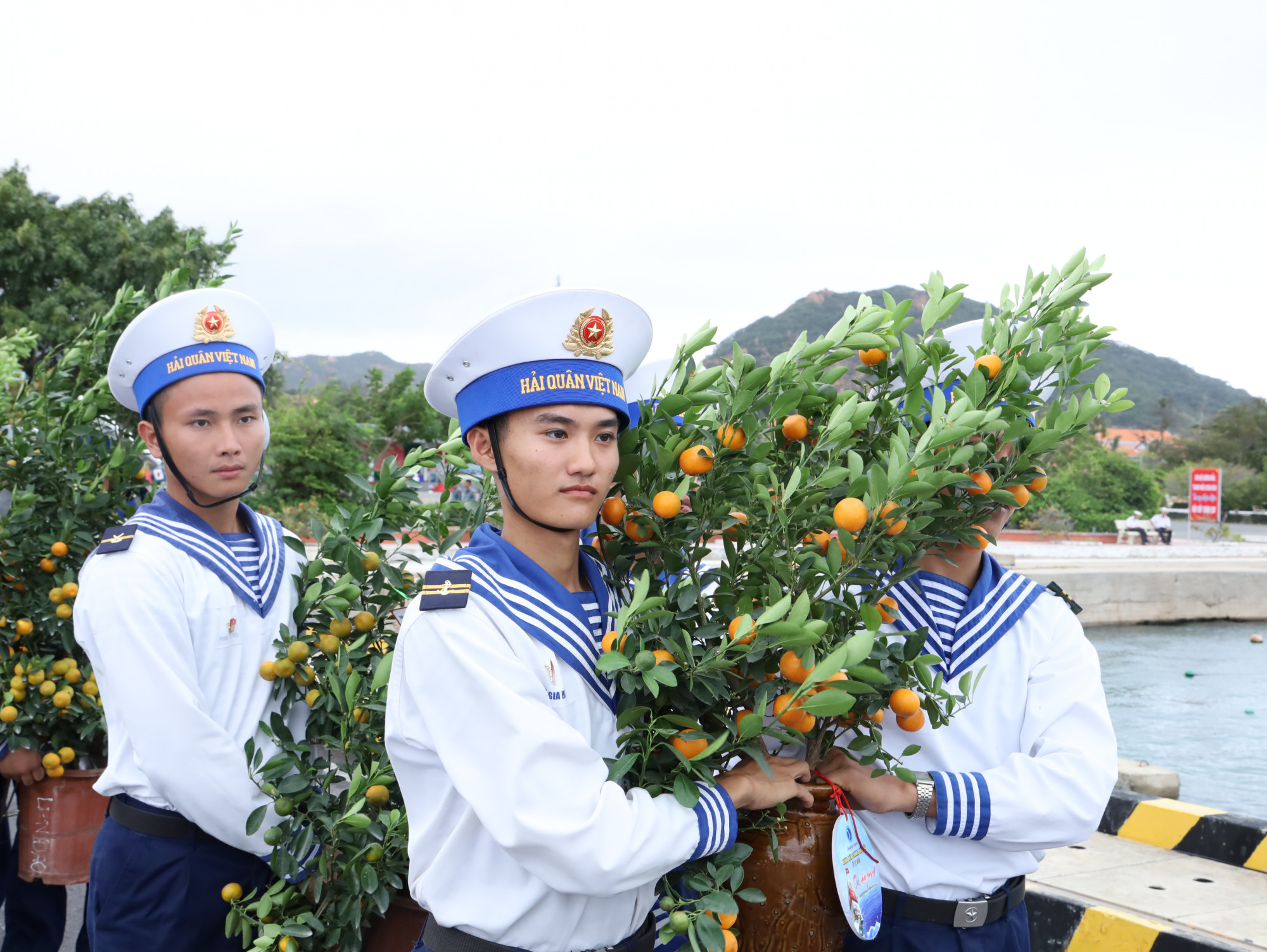 Đưa hoa tết lên tàu