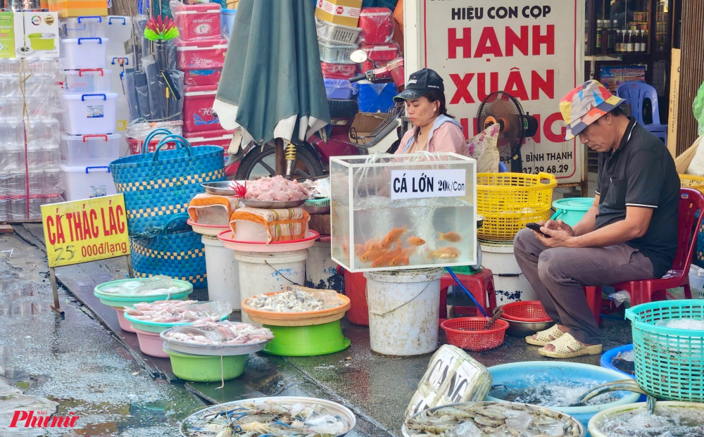 Tương tự tại các điểm bán cá tại các chợ truyền thống, chợ dân sinh trên địa bàn TP như Bà Chiểu, (Bình Thạnh), Phạm Văn Hai, Hoàng Hoa Thám (Tân Bình),... các tiểu thương cũng tranh thủ nhập cá chép về bán  