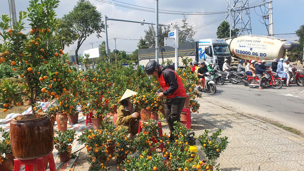 Anh Nguyễn Văn Tâm, một tiểu thương cho biết: Năm nay kinh tế khó nên chúng tôi chỉ nhập các loại quất bon sai hoặc chậu hoa mini cho vừa sức mua. Tuy nhiên lượng khách mua cũng đang rất ít.