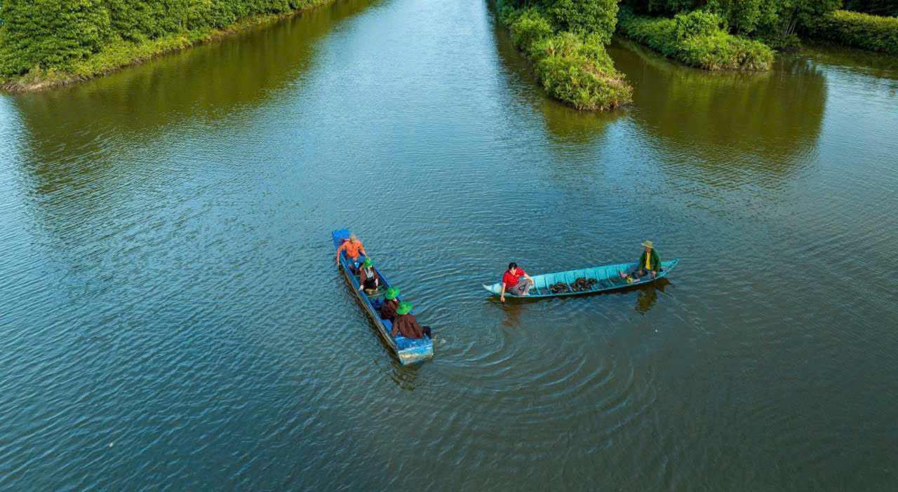 Thu hoạch cua biển ở Cà Mau. Ảnh: Hoàng Thịnh