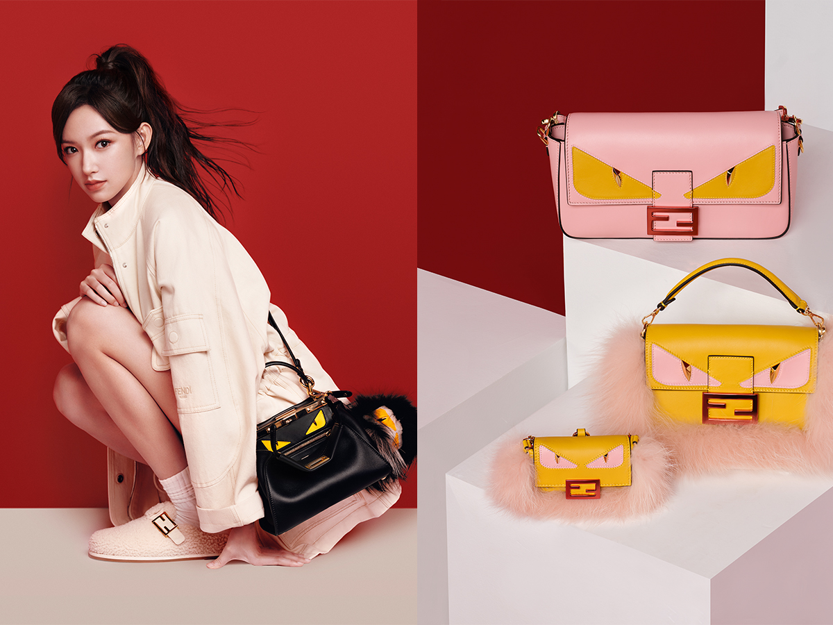 Chiếc túi xách Fendi baguette mang tính biểu tượng đã được tân trang đặc biệt cho Năm Rắn. Được làm từ da bê đen với đường viền tương phản, chiếc túi cổ điển được nâng cấp này có đôi mắt Fendi bằng da màu vàng sáng gợi lên cái nhìn thôi miên của loài rắn một cách trừu tượng.