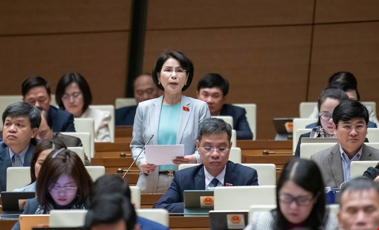 ĐBQH Trần Thị Nhị Hà phát biểu tại phiên thảo luận sáng 17/2 - ảnh: Media Quốc hội
