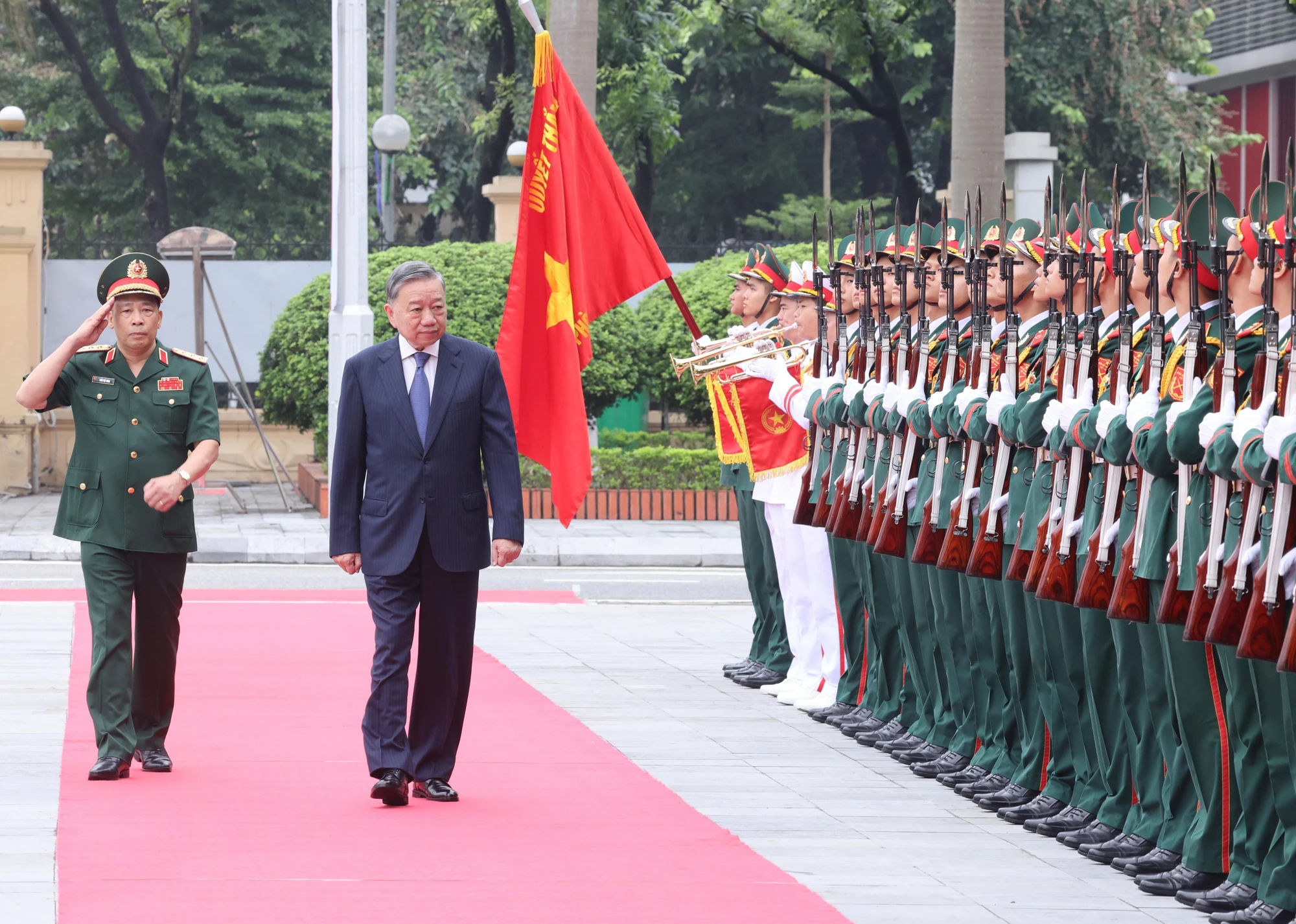 Sáng 12/9/2024, tại Hà Nội, Tổng Bí thư, Chủ tịch nước Tô Lâm dự Lễ khai giảng năm học 2024-2025 của Học viện Quốc phòng. (Ảnh: Lâm Khánh/TTXVN)