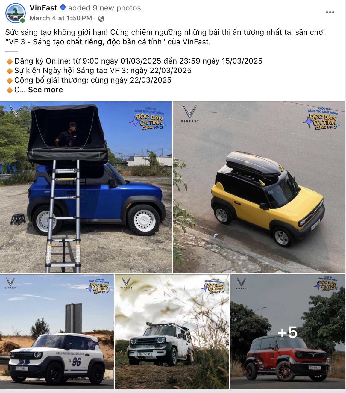 Hàng loạt bài thi ấn tượng đã sẵn sàng trình diễn tại sự kiện “Ngày hội sáng tạo VF 3”