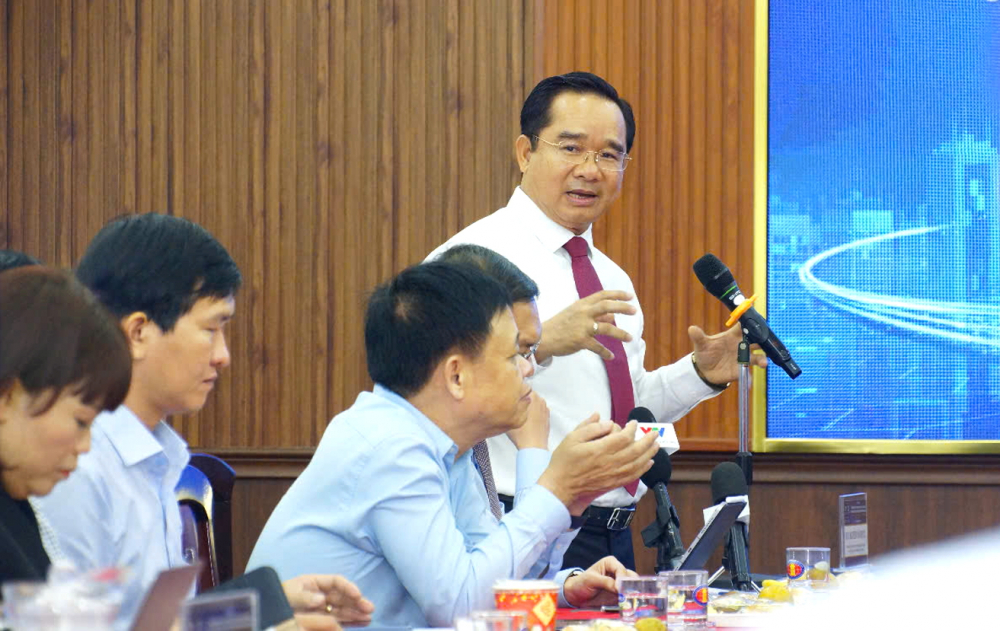 Ông Nguyễn Văn Được - Chủ tịch UBND TPHCM - cho rằng TPHCM đang có “thiên thời, địa lợi, nhân hòa”  để đột phá về khoa học công nghệ - ẢNH: PHÙNG HUY