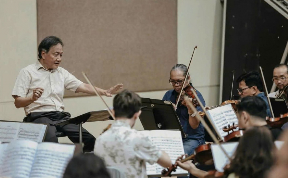 Các nghệ sĩ tập luyện cho đêm nhạc - Ảnh: HBSO.