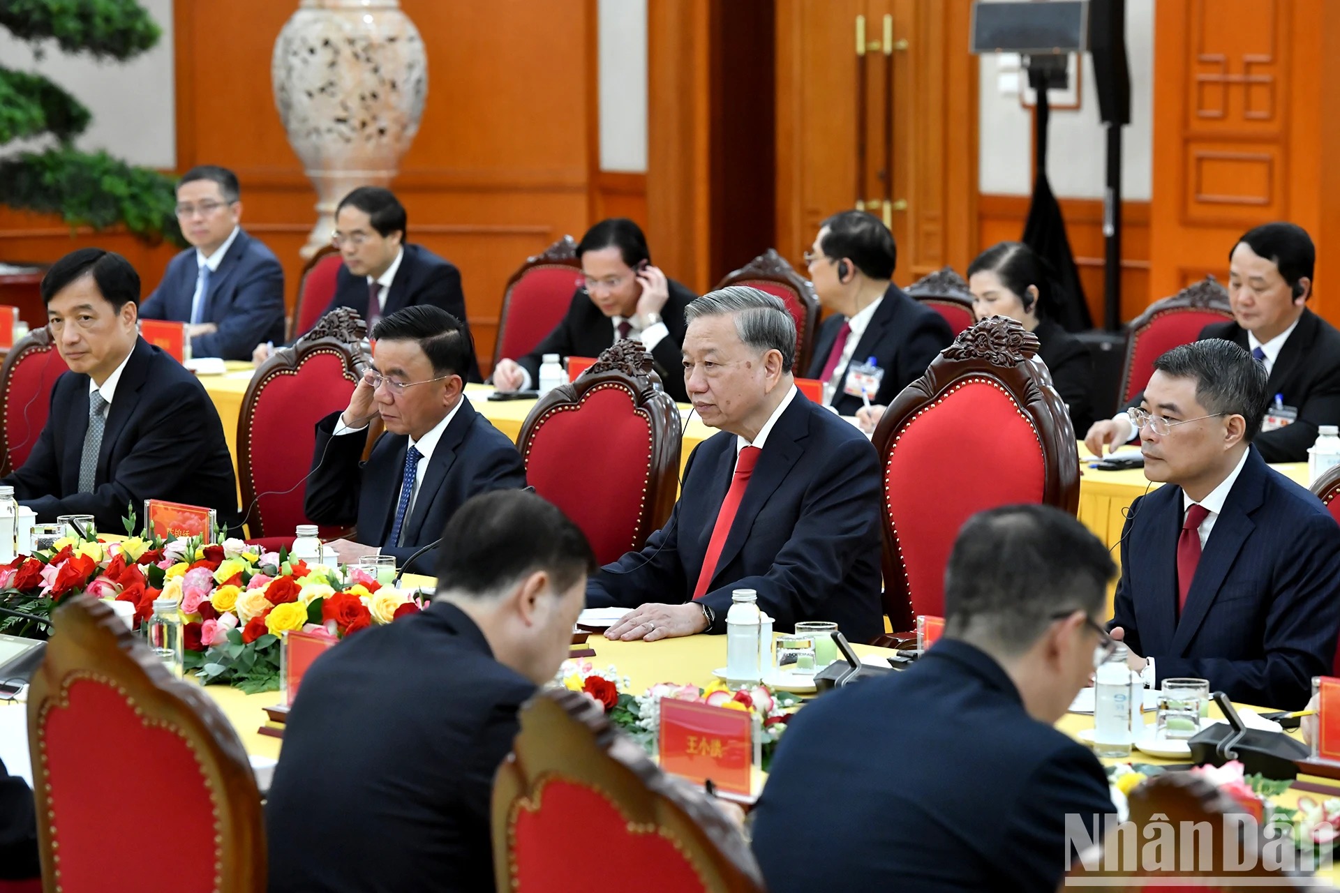 Tổng Bí thư Tô Lâm phát biểu tại hội đàm.
