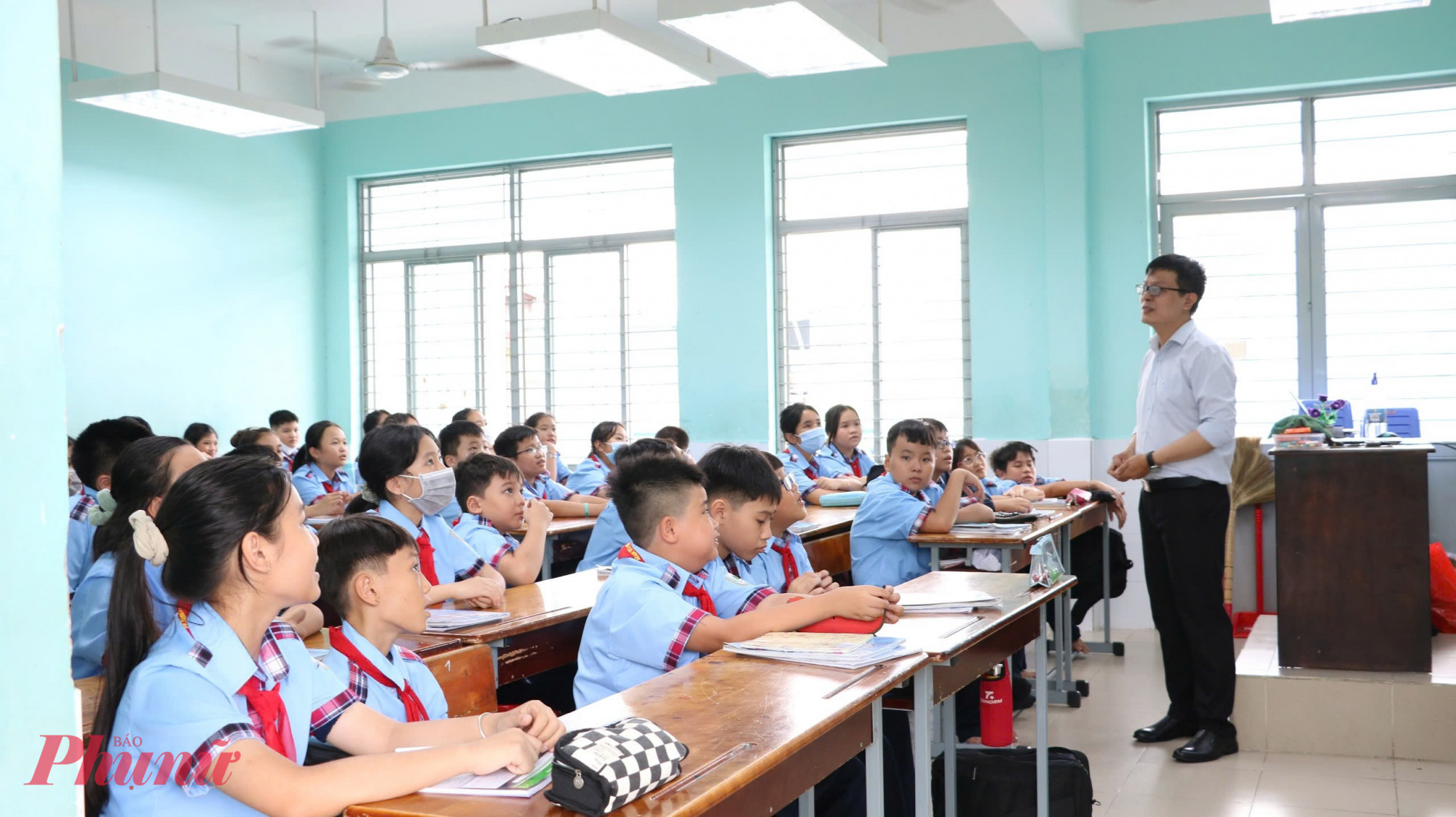 Một tiết học tiếng Anh của học sinh Trường THCS Lý Tự Trọng (quận Gò Vấp) - Ảnh: Trang Thư