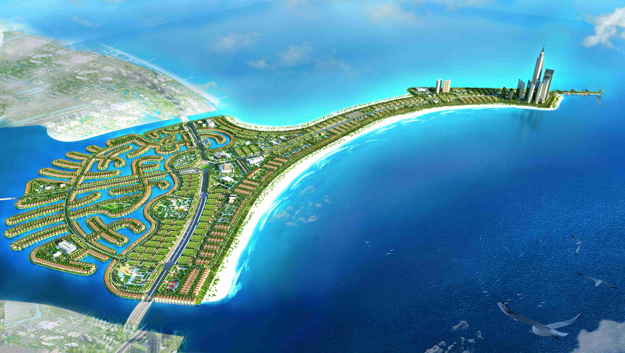 Phối cảnh dự án khu đô thị du lịch lấn biển Cần Giờ - Ảnh: Vingroup