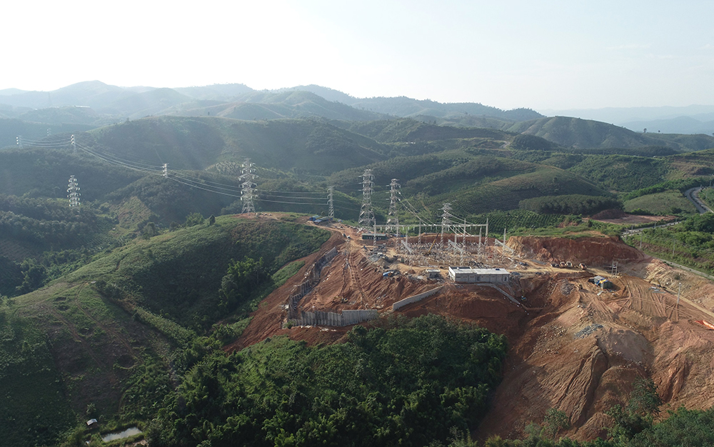 Dự án Trạm cắt 220kV và đấu nối trong quá trình thi công_Ảnh: EVN