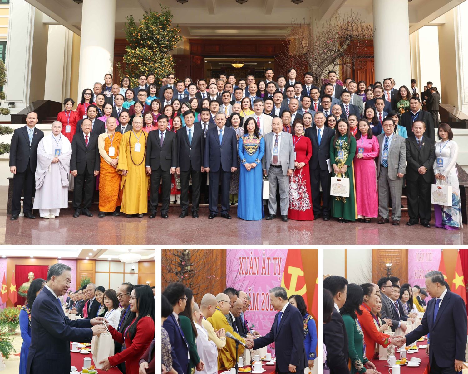 Tổng bí thư Tô Lâm: "Nước Việt Nam là một, dân tộc Việt Nam là một" Tổng Bí thư Tô Lâm với các kiều bào tiêu biểu tham dự chương trình Xuân quê hương năm 2025