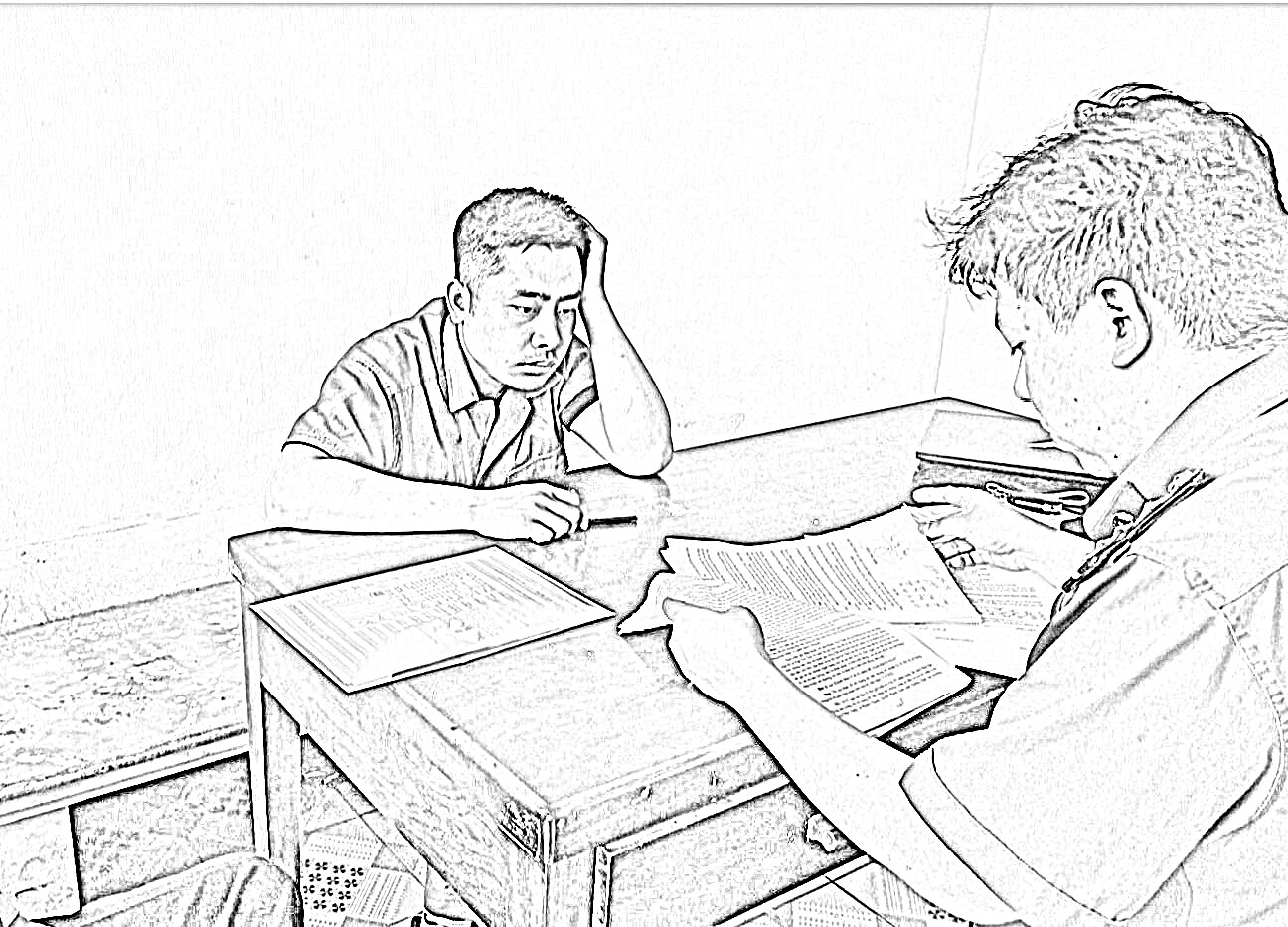 Bùi Đình Khánh tại cơ quan công an - Ảnh: CACC