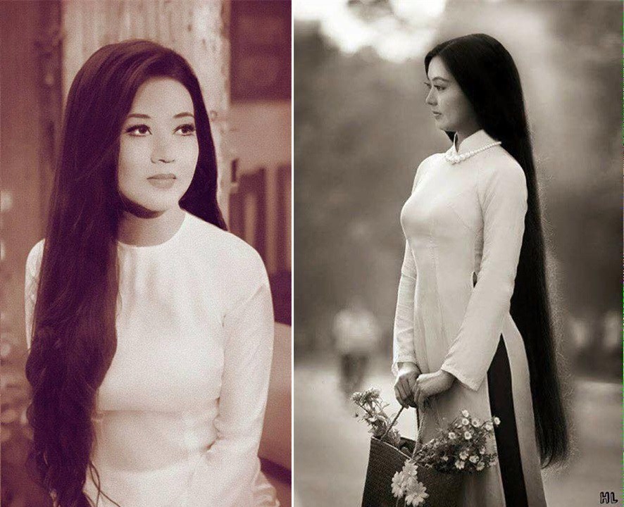 Tuy nhiên, kể cả khi không khoác lên người những bộ cánh lộng lẫy mà chỉ áo dài trắng nền nã, bà cũng khiến bất kì ai lịm tim vì vẻ đẹp của mình.
