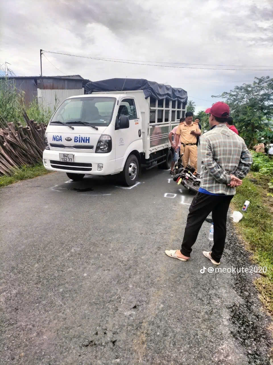 Hiện trường vụ tai nạn giao thông khiến cháu Tr. tử vong... Ảnh CTV