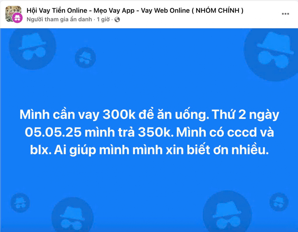 Lên mạng vờ xin tiền để quảng cáo dịch vụ lừa đảo Có rất nhiều bài đăng xin giúp đỡ, cho vay trên mạng xã hội, kèm theo bên dưới là các bình luận hướng dẫn vay tiền, đầu tư online… - Ảnh chụp màn hình