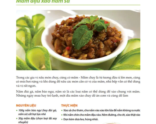 Sách có 2 phần: Món chay và món mặn