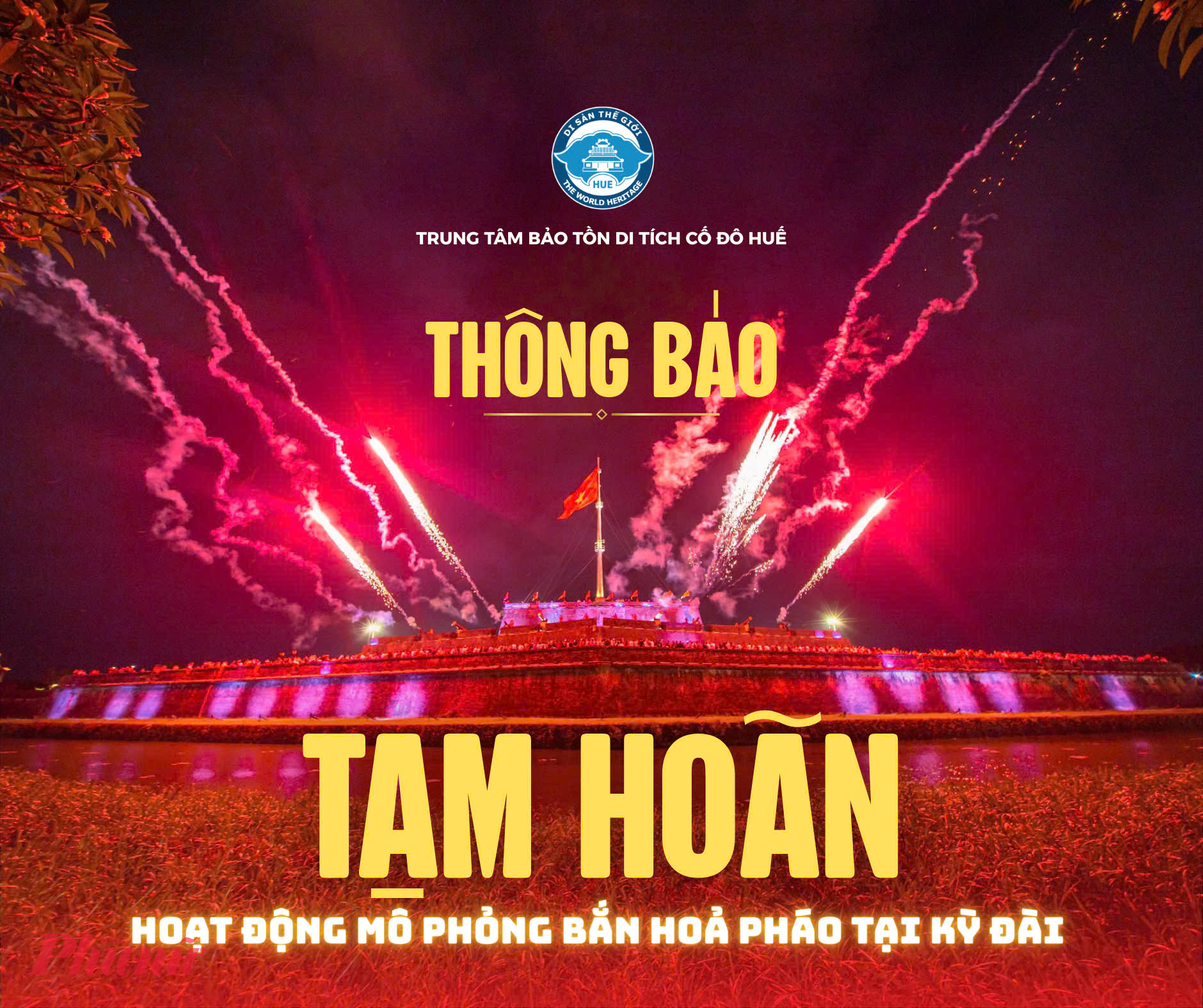 Trong ngày 9/5 Trung tâm Bảo tồn Di tích Cố đô Huế đã có thông báo hoạt động mô phỏng bắn hỏa pháo tại Kỳ Đài 