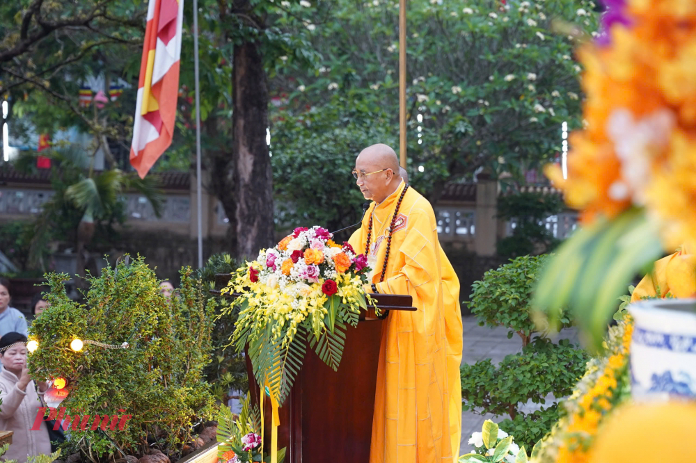 Hòa thượng Thích Khế Chơn đã cung tuyên Thông điệp Phật đản Phật lịch 2569 của Đức Pháp chủ GHPGVN