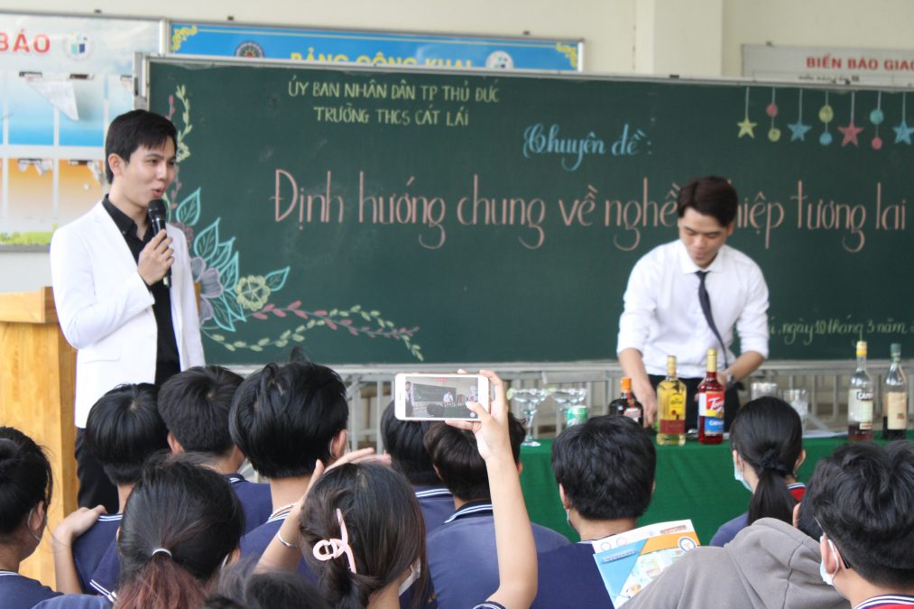 Một giờ hướng nghiệp cho học sinh THCS Cát Lái, TP Thủ Đức, TPHCM. Nguồn ảnh: internet