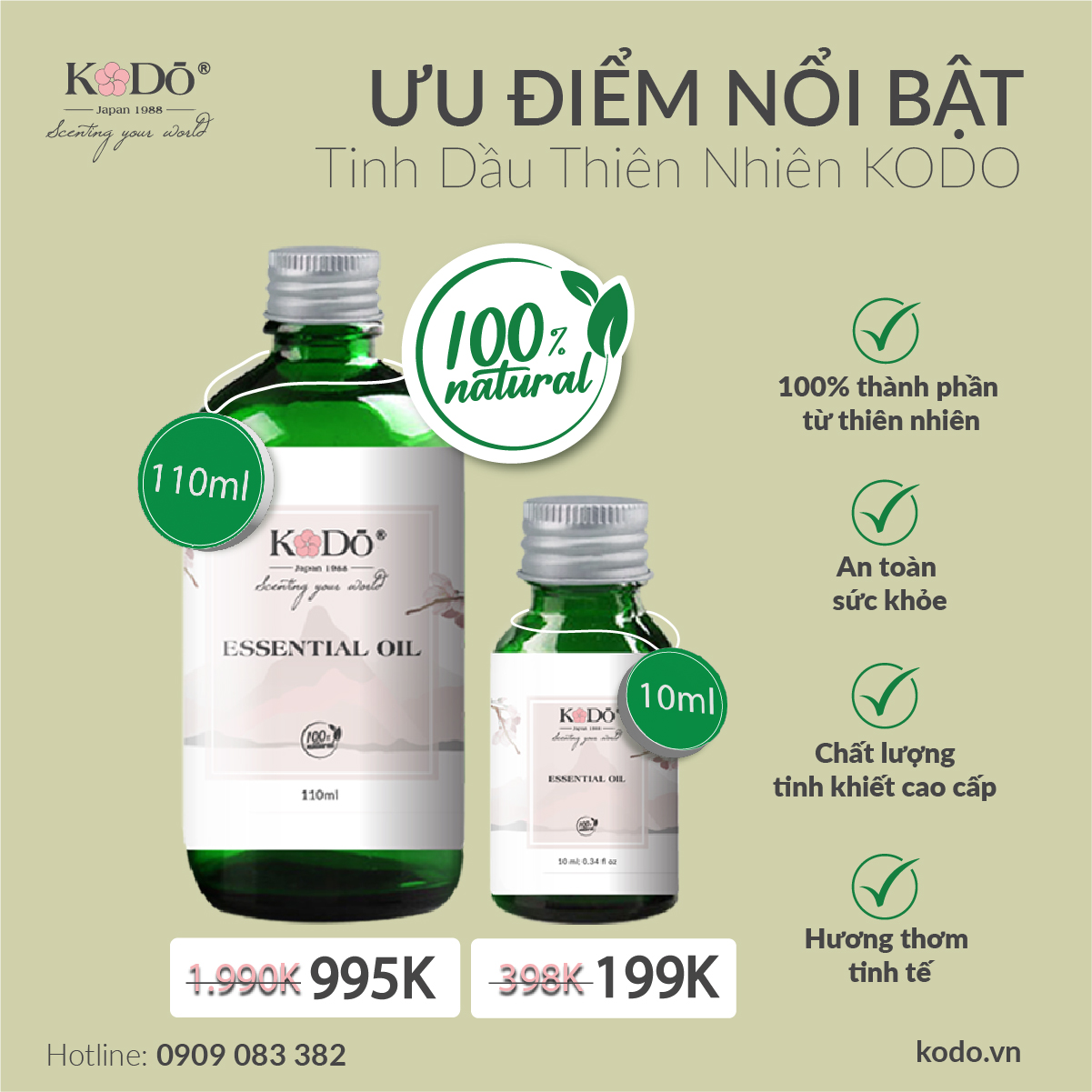 Liệu pháp hương thơm - Tinh dầu thiên nhiên Kodo