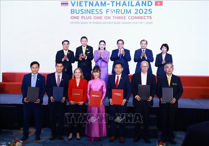 Trong khuôn khổ chuyến thăm Việt Nam, Thủ tướng Việt Nam và Thủ tướng Vương quốc Thái Lan đồng chủ trì Diễn đàn doanh nghiệp Việt Nam - Thái Lan. Các đại biểu Thủ tướng Phạm Minh Chính và Thủ tướng Thái Lan Paetongtarn Shinawatra chứng kiến trao các biên bản ghi nhớ: Về việc chuyển giao quyền khai thác và hỗ trợ dịch vụ kỹ thuật 50 tàu bay Boeing Max; về đối tác chiến lược trong lĩnh vực ngân hàng số; về phát triển Khu Công nghiệp Đồng Nai. 