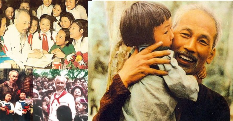 Bác Hồ luôn dành tình yêu cho thiếu nhi và thiếu nhi luôn dành lòng yêu kính sâu sắc cho Bác. Ảnh Tư liệu