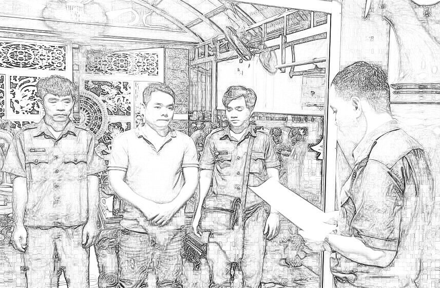 Đối tượng Nguyễn Bá Thanh tại cơ quan điều tra. Ảnh: CACC
