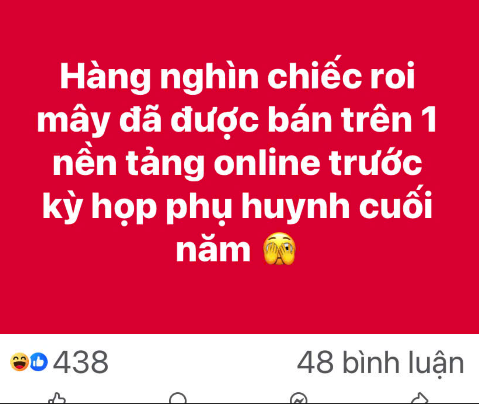 Một dòng vui đùa về áp lực của học sinh sau buổi họp cuối năm (nguồn ảnh: Facebook)
