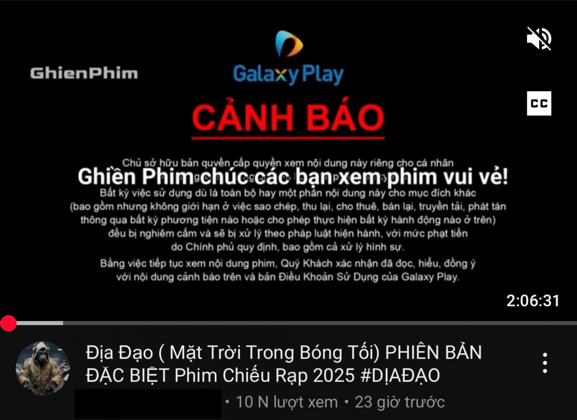 Bản phim Địa đạo trên Galaxy Play bị tải lậu, đăng lên các web khác kèm nội dung