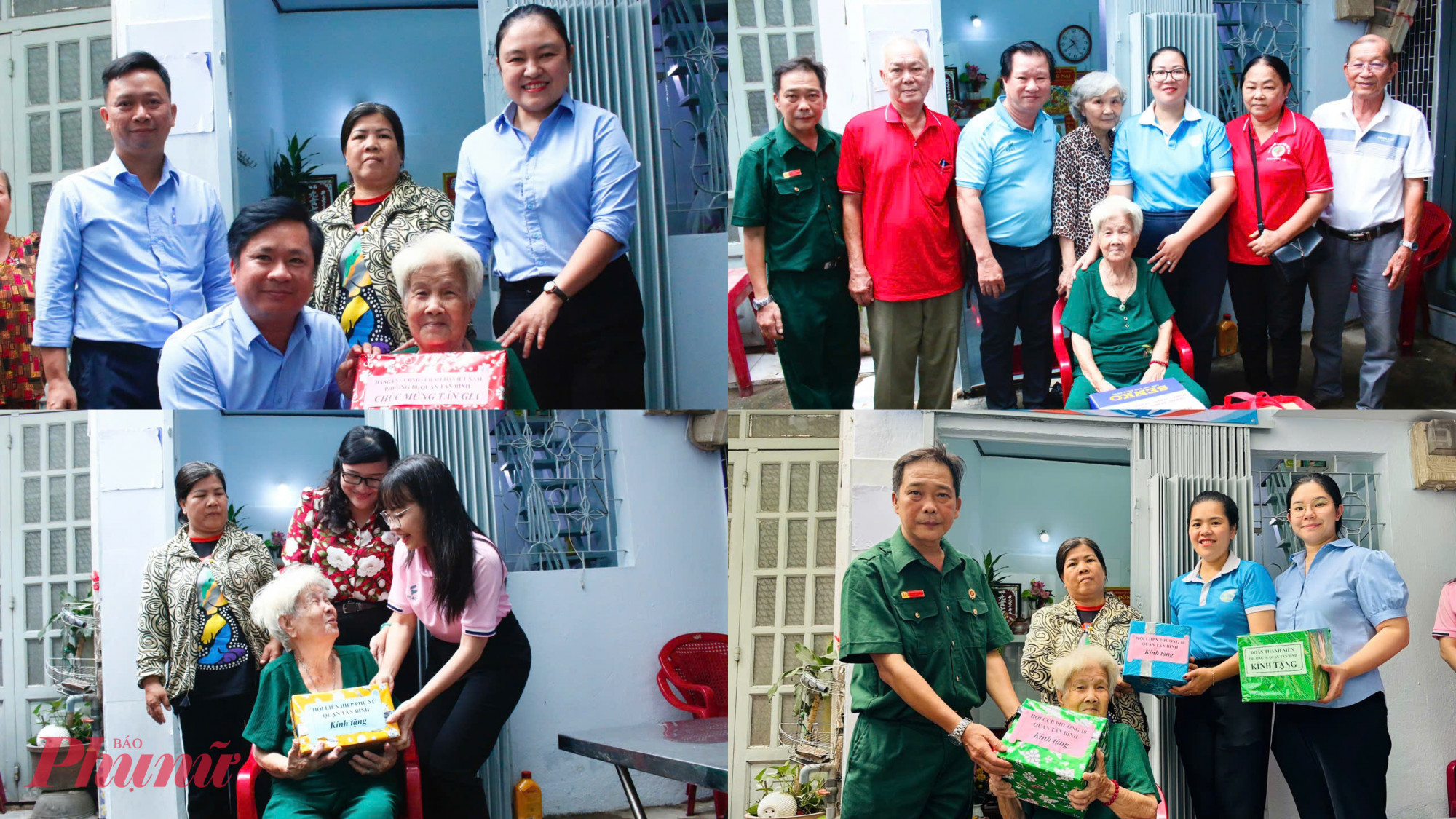 Lãnh đạo Đảng ủy, UBND, Ủy ban MTTQ Việt Nam, cùng các ban ngành đoàn thể phường 10 cũng đến chung vui, thăm hỏi và tặng quà cho gia đình bà Nguyễn Thị Ân