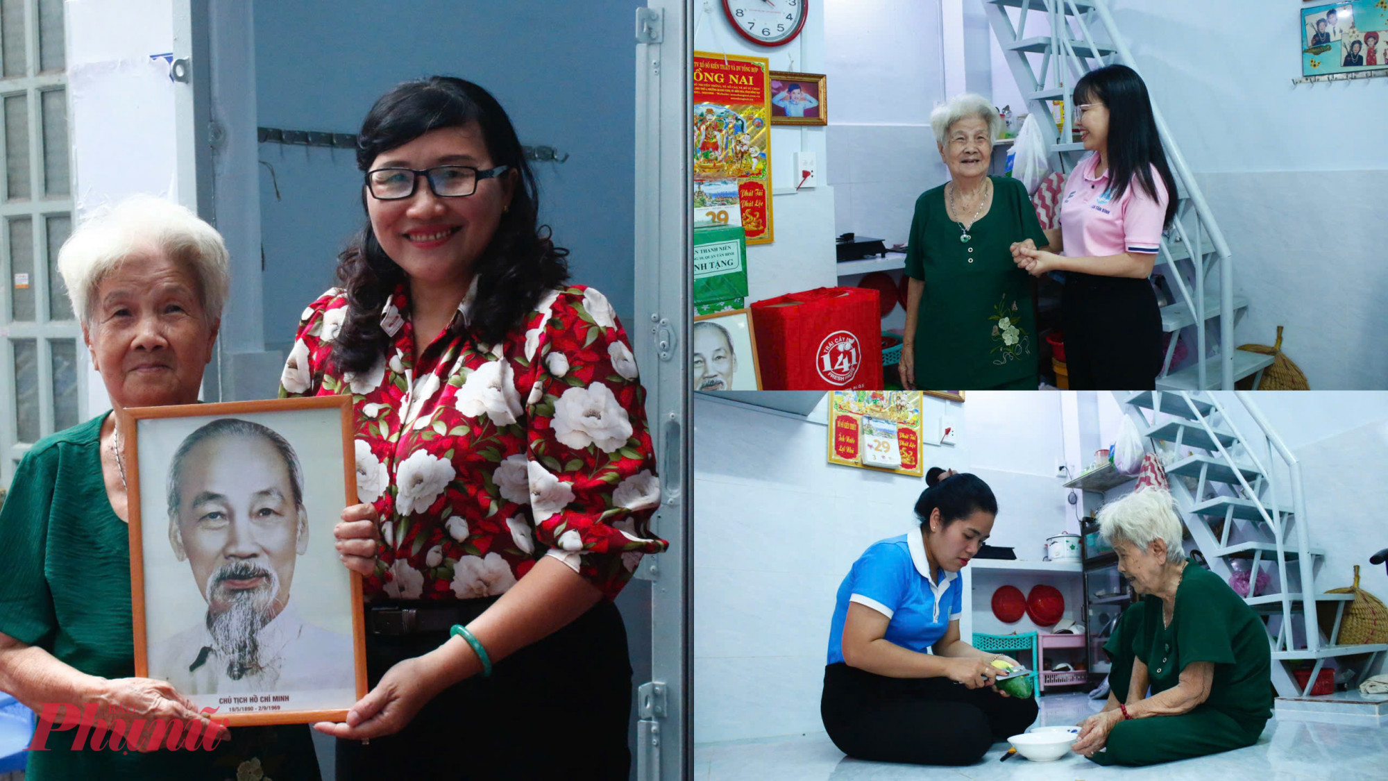 Lãnh đạo Hội LHPN quận Tân Bình và phường 10 thăm hỏi, trò chuyện và chia sẻ niềm vui cùng hộ gia đình bà Nguyễn Thị Ân