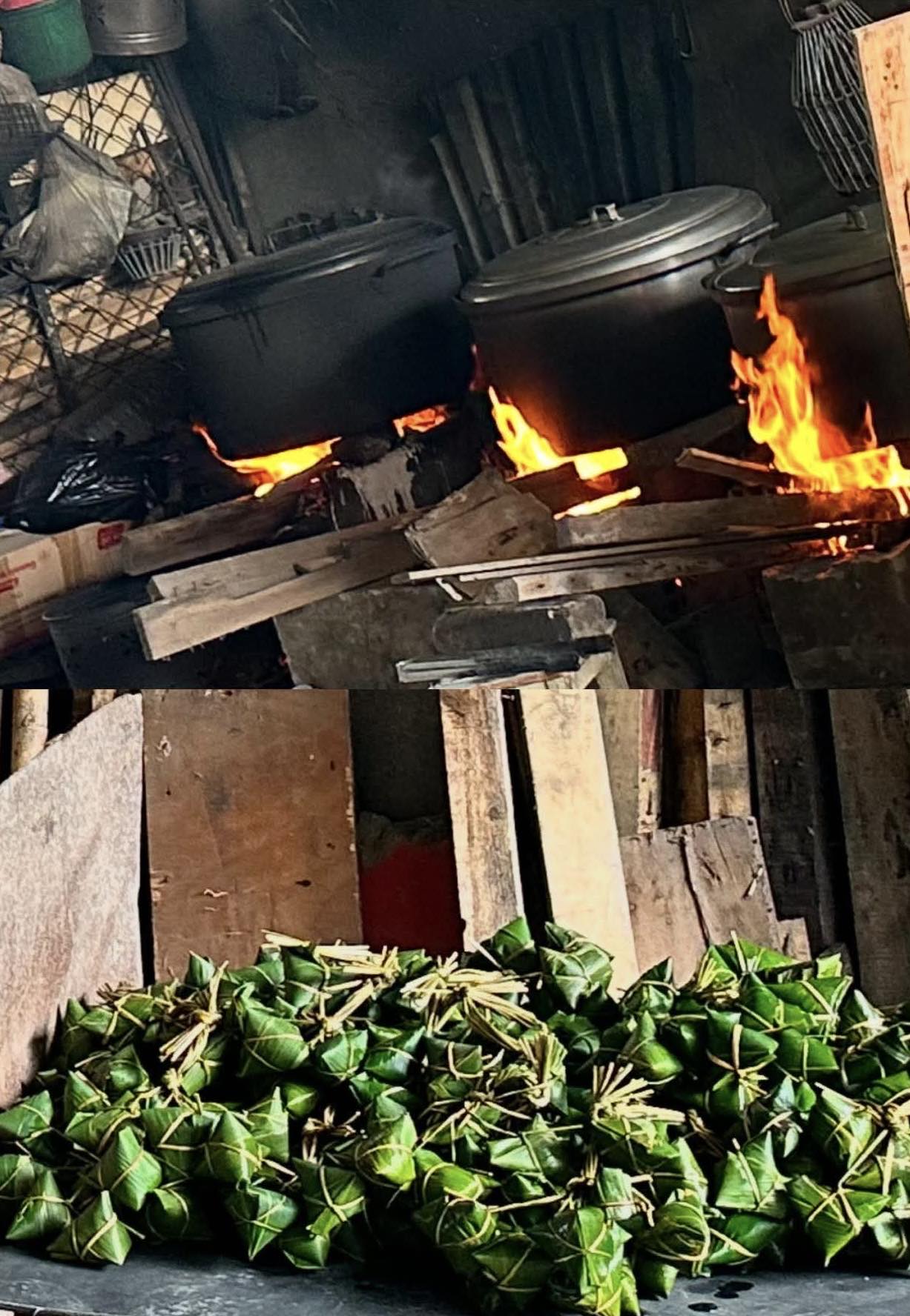 Một gia đình ở Bạc liêu nấu bánh ú tro chia cho con cháu ngày Tết Đoan Ngọ