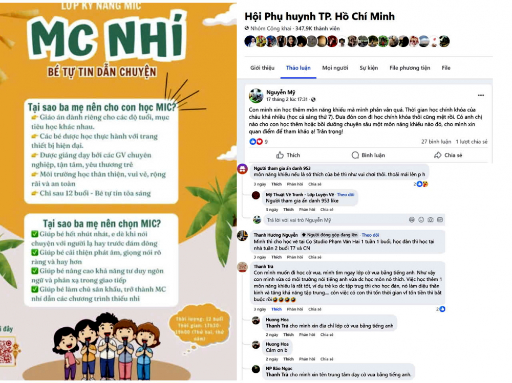 Poster quảng cáo khóa học MC với lời mời chào hấp dẫn - Đồ họa: Thiên Kim