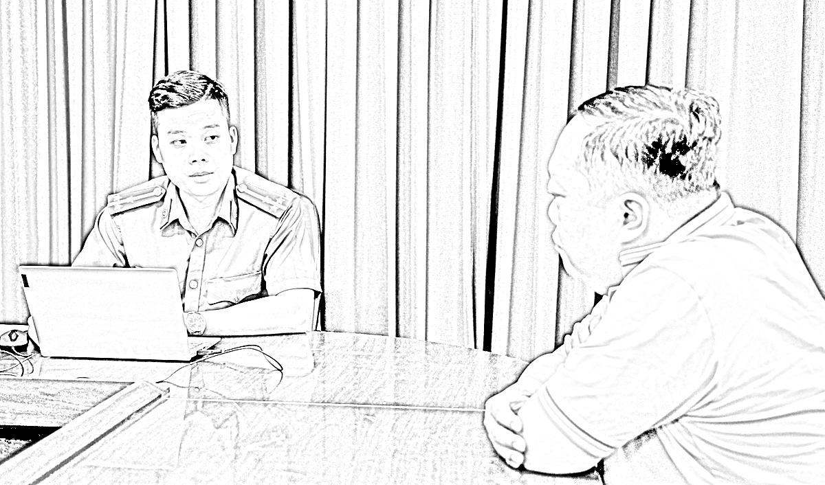 Đối tượng N.H.L.  khai nhận tại Cơ quan điều tra... Ảnh: Tiến Tầm
