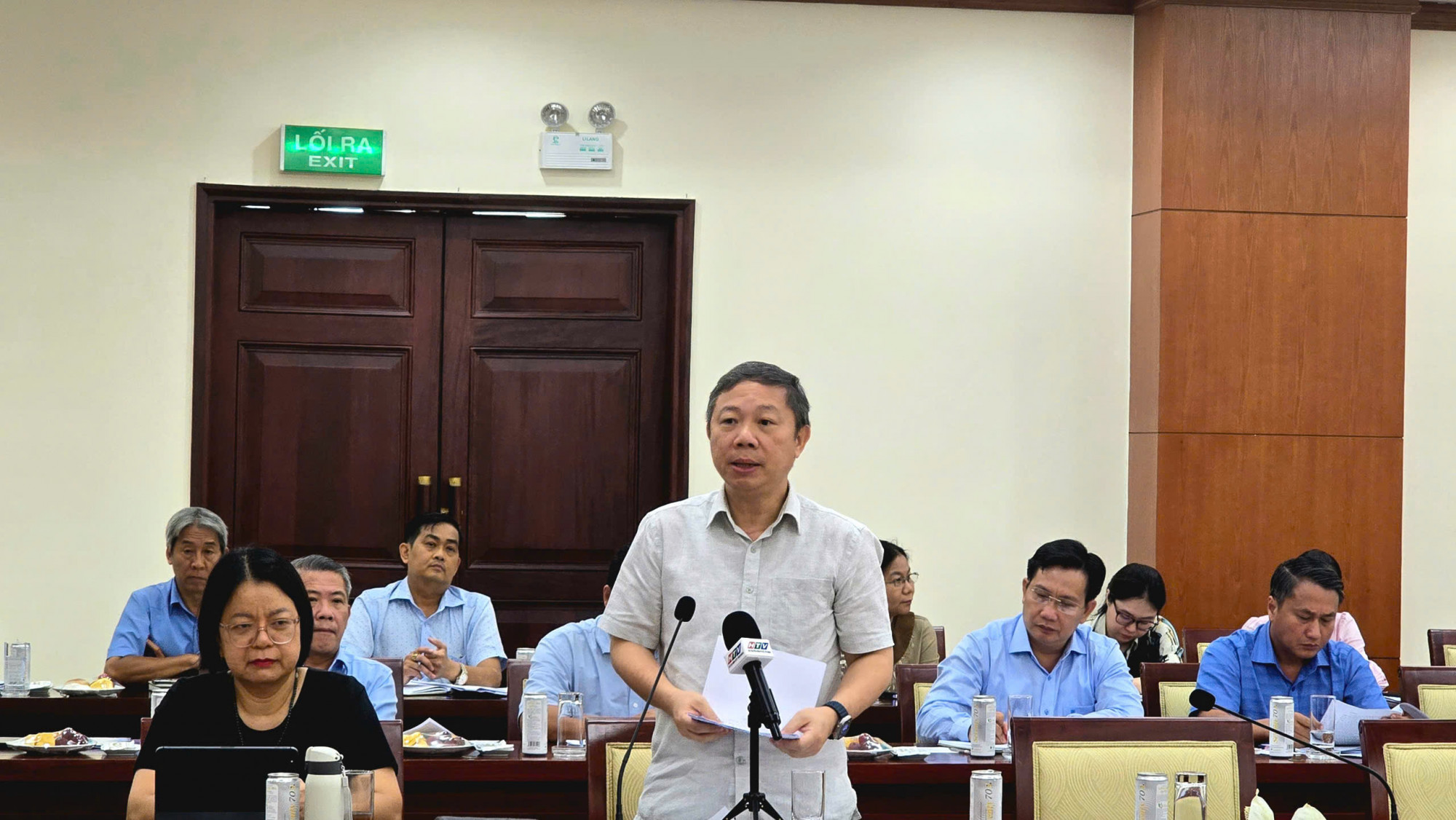 Bí thư Quận ủy quận 1 Dương Anh Đức phát biểu tại hội nghị 