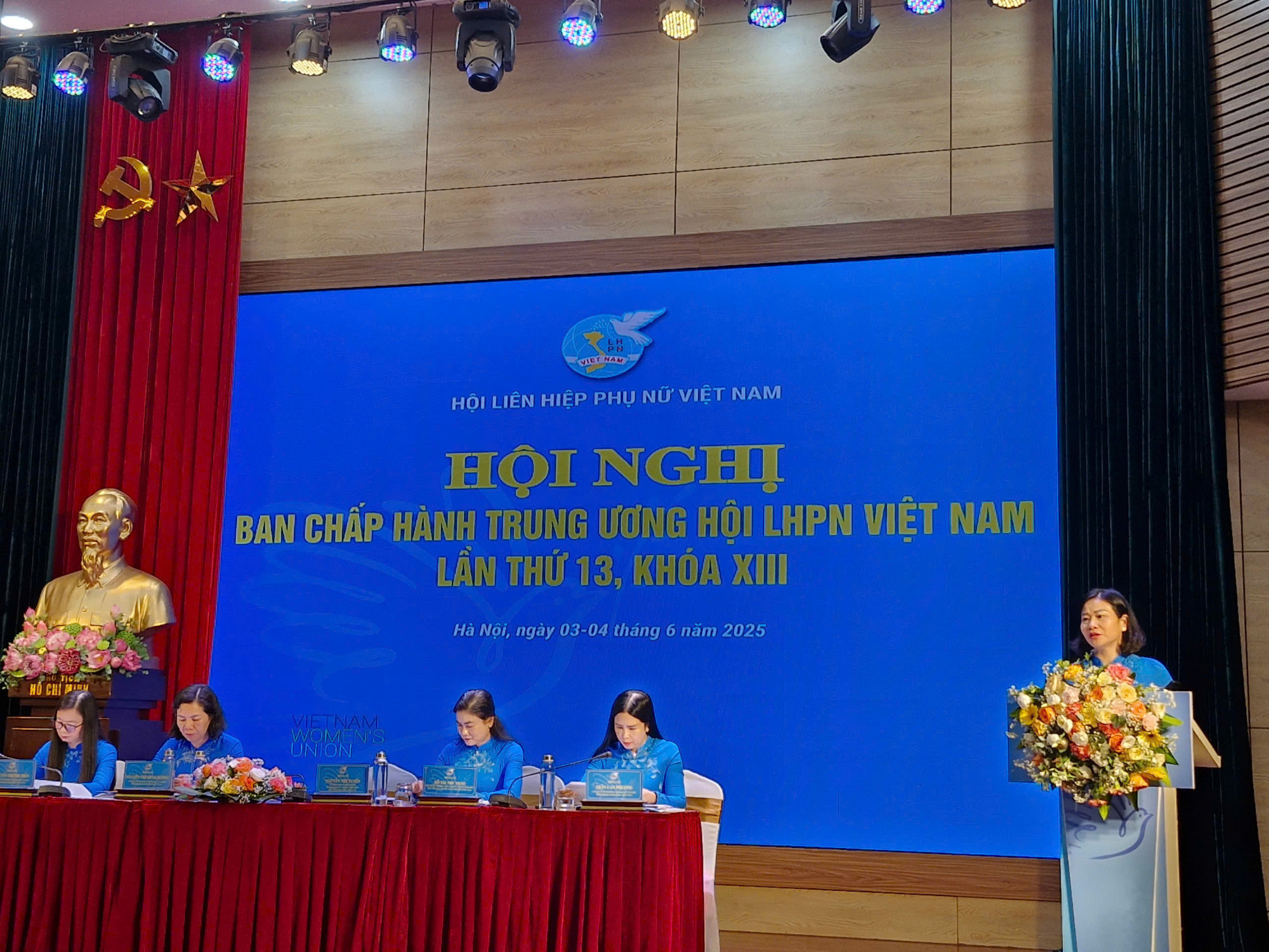 Bà Nguyễn Thị Tuyến - Chủ tịch Hội LHPN Việt Nam phát biểu tại Hội thảo - ảnh: H.Anh
