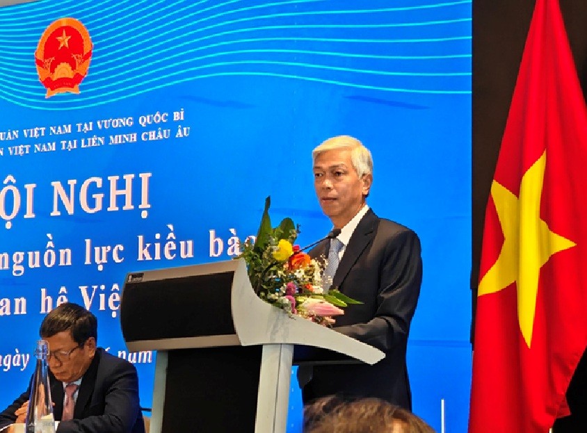 Phó Chủ tịch UBND TPHCM Võ Văn Hoan phát biểu tại Hội nghị phát huy nguồn lực kiều bào thúc đẩy quan hệ Việt Nam – EU.