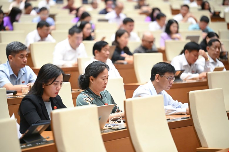 Quốc hội "chốt" hỗ trợ thất nghiệp 60% bình quân tiền lương đóng Quốc hội biểu quyết thông qua Luật việc làm (sửa đổi) - ảnhL QH