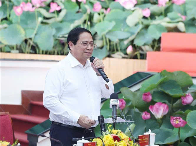 Thủ tướng Phạm Minh Chính - phát biểu tại hội nghị - Ảnh: TTXVN.