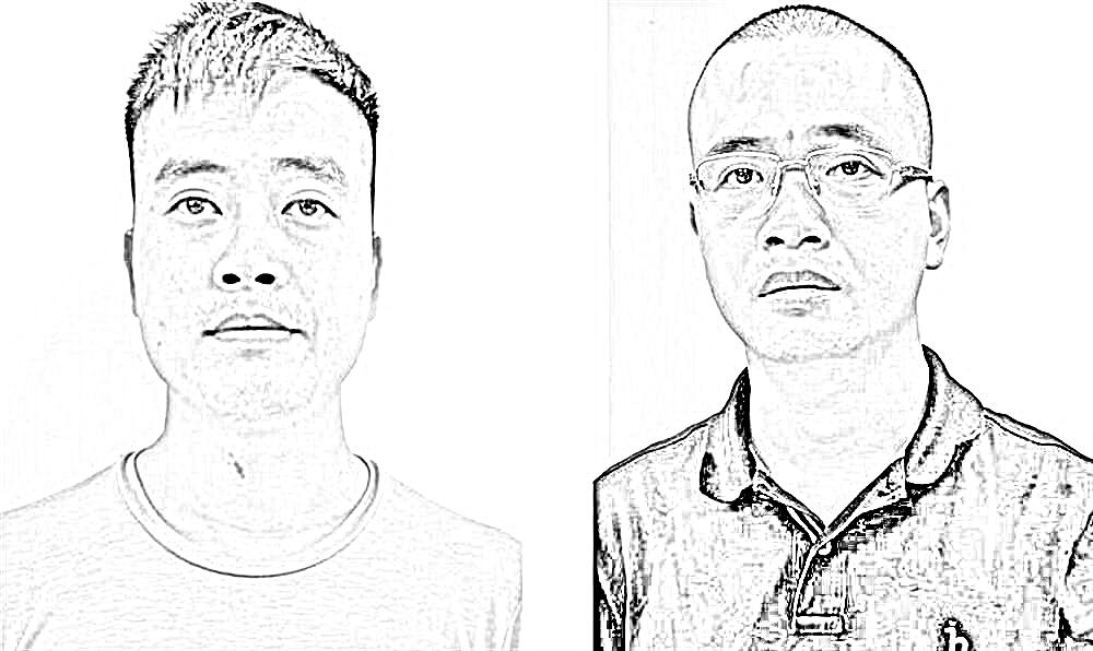 Hoàng Quang Thịnh (bên trái) và La Khắc Minh. Ảnh: BCA