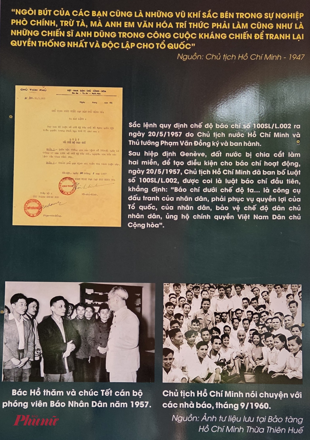 Một số hình ảnh về Bác Hồ với người làm báo.