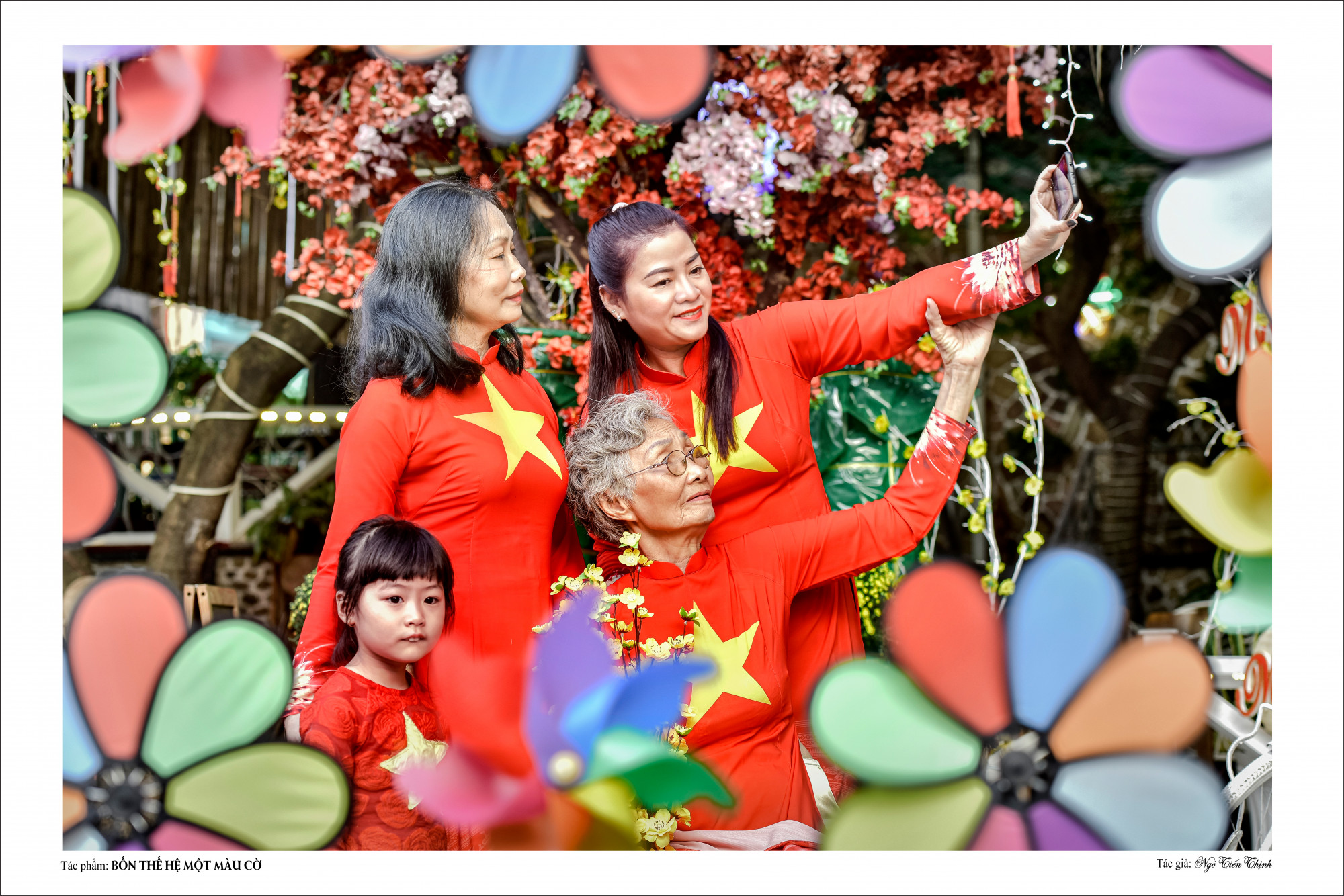 Tác phẩm 4 thế hệ một màu cờ của tác giả Ngô Tiến Thịnh - Ảnh: BTC