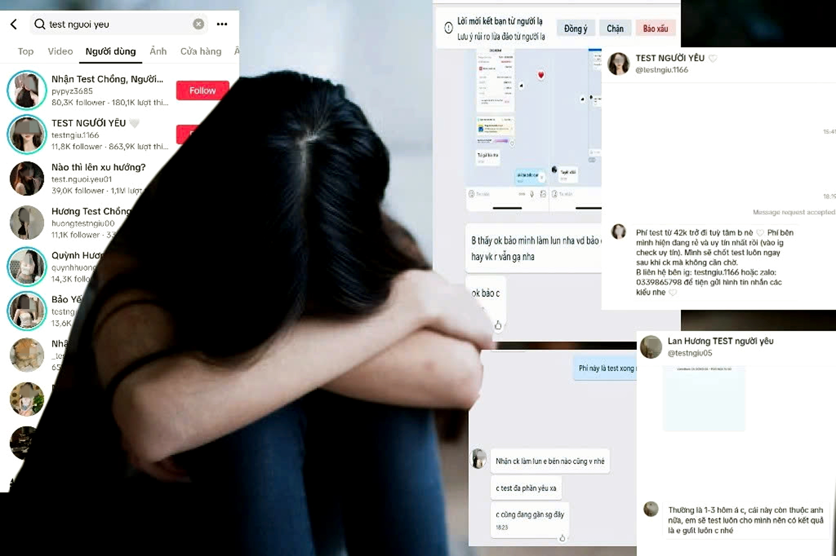 Dịch vụ kiểm tra lòng chung thủy: Khi lòng chung thủy bị thử thách với giá bèo Tin nhắn quảng cáo và mời chào “test người yêu” của bên cung cấp dịch vụ với phóng viên - ẢNH: NHẬT THÀNH