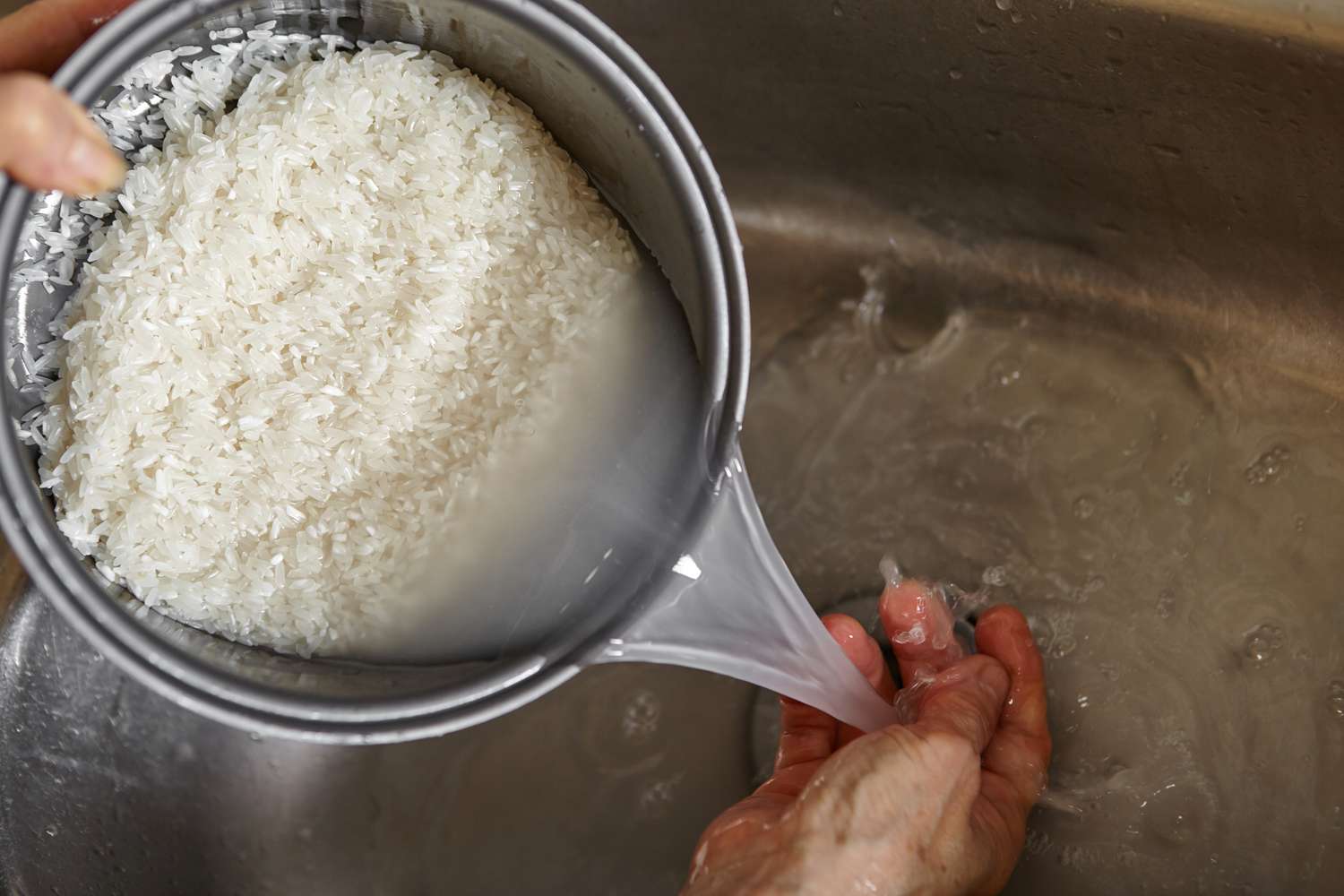 wash rice