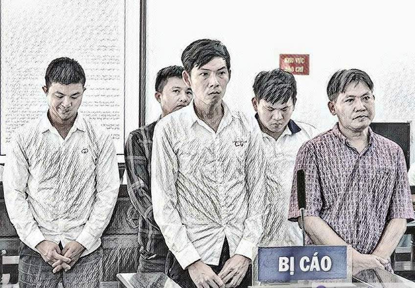 Các bị cáo tại phiên tòa 