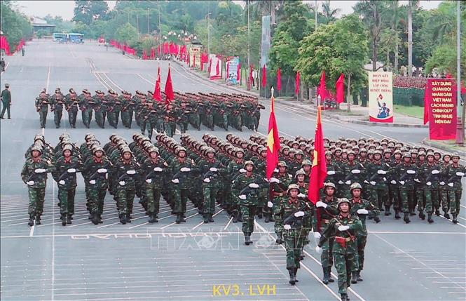 Các khối khu vực 2 tham gia hợp luyện. Ảnh: Trọng Đức/TTXVN