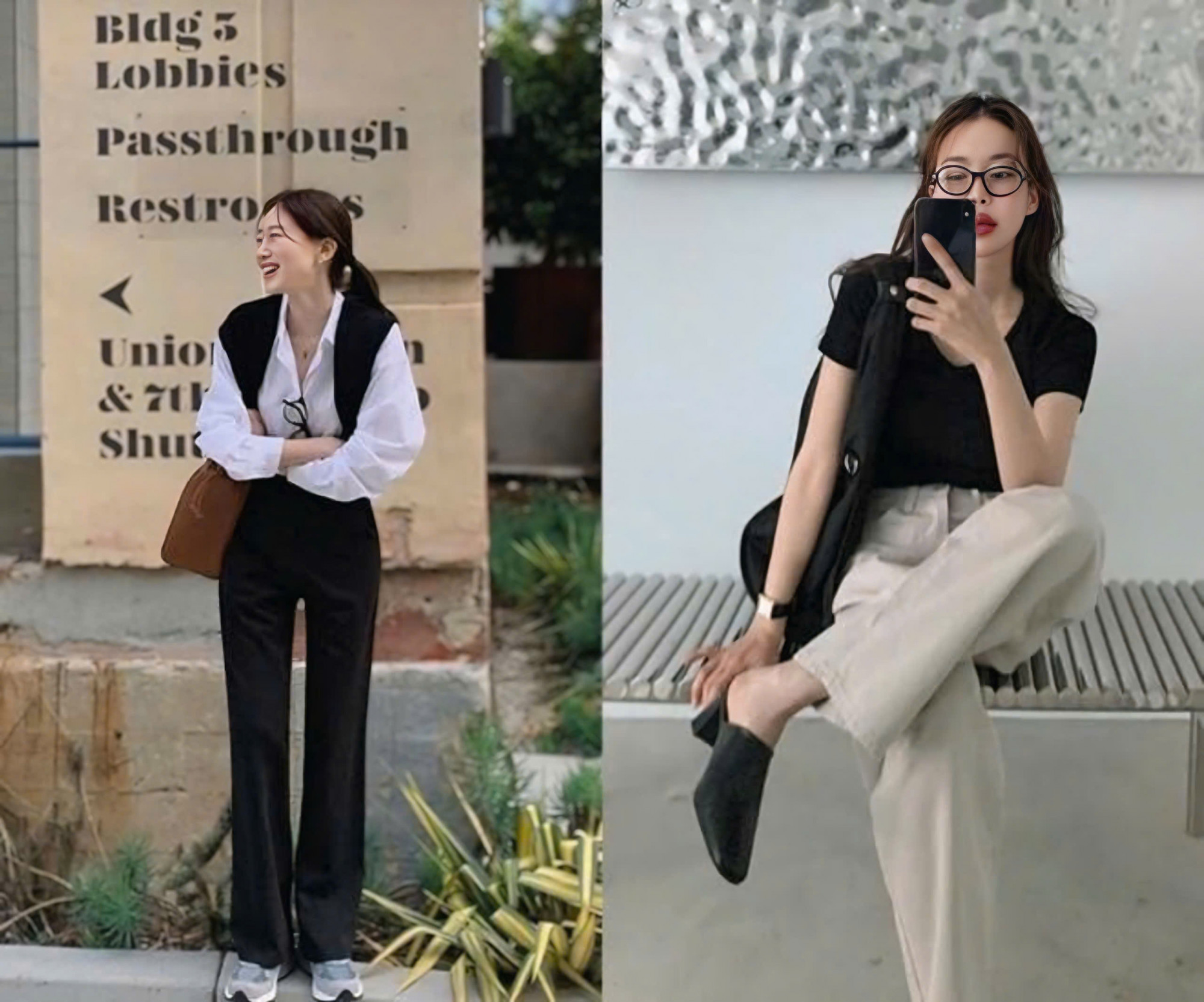 Màu đen: Với đặc tính có độ sáng thấp nhất trong bảng màu, màu đen luôn mang lại cảm giác sắc nét, thanh lịch và tinh gọn cho tổng thể diện mạo. Đối với những người sở hữu làn da ngăm hoặc vàng, trang phục đen tạo nên hiệu ứng tương phản mạnh mẽ, giúp làn da trở nên sáng và khỏe khoắn. Một mẹo nhỏ giúp tăng hiệu quả thị giác là ưu tiên các thiết kế có phần cổ, vai hoặc tay được cắt xẻ tinh tế, để lộ vùng da gần gương mặt. Cách phối này giúp màu da có thêm “không gian thị giác” để “thở”, từ đó tạo nên sự cân bằng và rạng rỡ hơn cho tổng thể diện mạo.