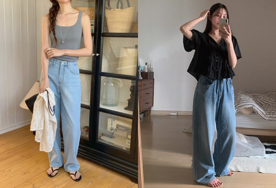 Quần jeans ống rộng: