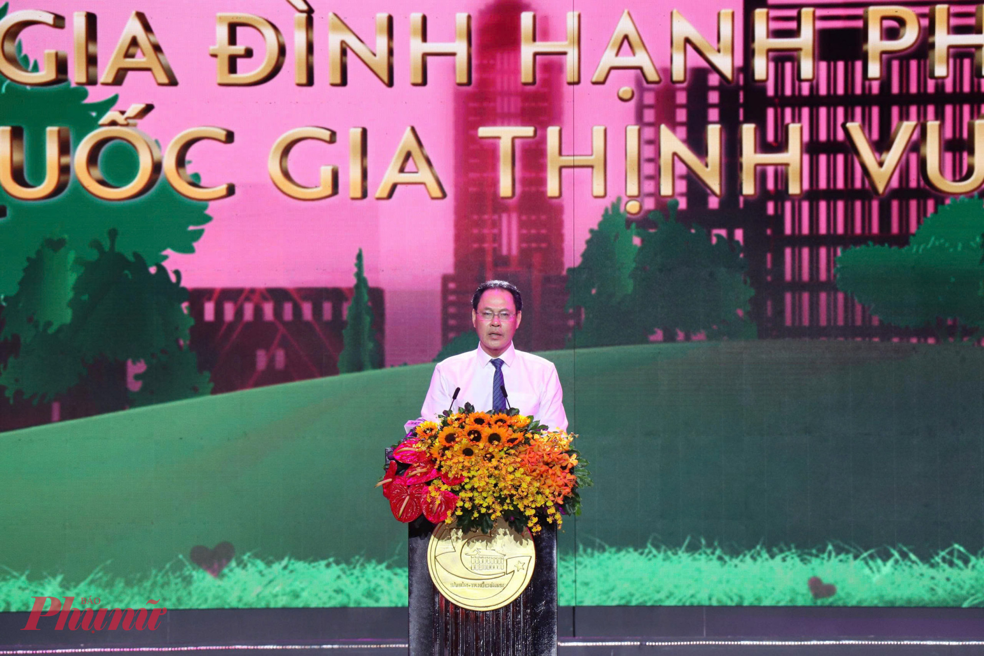 Ông Nguyễn Thành Trung - Phó Chủ tịch Thường trực Ủy ban MTTQ Việt Nam TPHCM - phát biểu tại sự kiện 